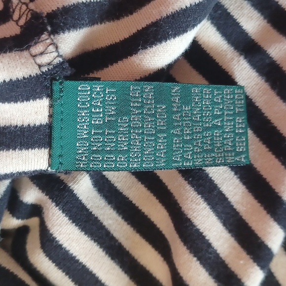 Lauren Ralph Lauren Striped Turtleneck, Embroidered Crest Size P/P Vintage - Picture 10 of 11